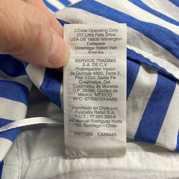 J. Crew Factory Blue and White Striped Cropped Halter Jumpsuit Size 0 - Picture 9 of 9